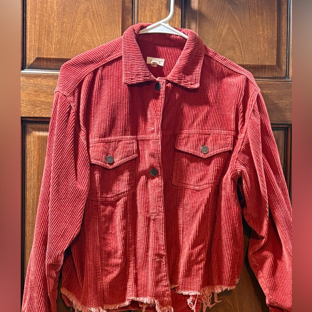 Pol Red Corduroy Jacket. Small.